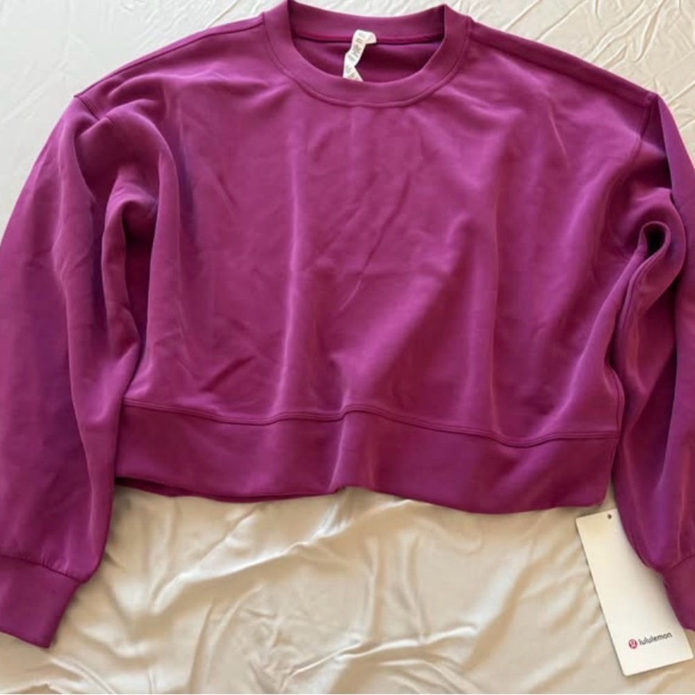 lululemon athletica perfectly oversized cropped crew POCC sweater size 10